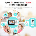 Upgrade Video Baby Monitor,WiFi Baby Camera,2.8" Display and App Control,1200ft Long Range,2 Way Talk,Auto Night Vision,Sound Alert,VOX,Temperature Sensor 5 Lullabies Feeding Remind,Home Use
