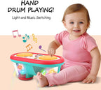 Baby Toys for 6 to 12 Months, Drum Musical Learning Infant Toys Rotating Light Up Toys for 12-18 Months, Tummy Time Toys for Baby 0-3-6-9 Months, Baby Gifts Toys 1 Year Old