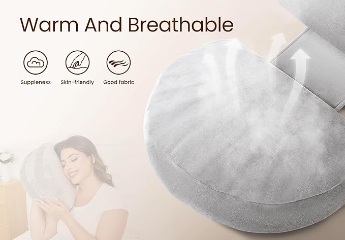 Pregnancy Pillow for Sleeping Memory Foam Pillow for Side Sleeper, Maternity Pillow Support for Back, Belly, HIPS for Pregnant Women, Portable and Adjustable Travel Wedge Velvet Grey