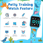 Potty Training Watch for Toddlers & Kids with Countdown, Flashing Lights, Fun Music or Vibration Alerts - Waterproof Interactive Toilet Training Reminder for Boys & Girls Ages 2-9