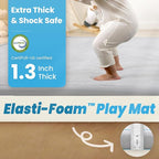 1.3" Thick Baby Play Mat for Floor, 28x72 Foam Tummy Time Mat, Padded Support Soft Plush Bedside Rugs for Infant Kids Toddler Crawling Kick Activity (Light Grey)