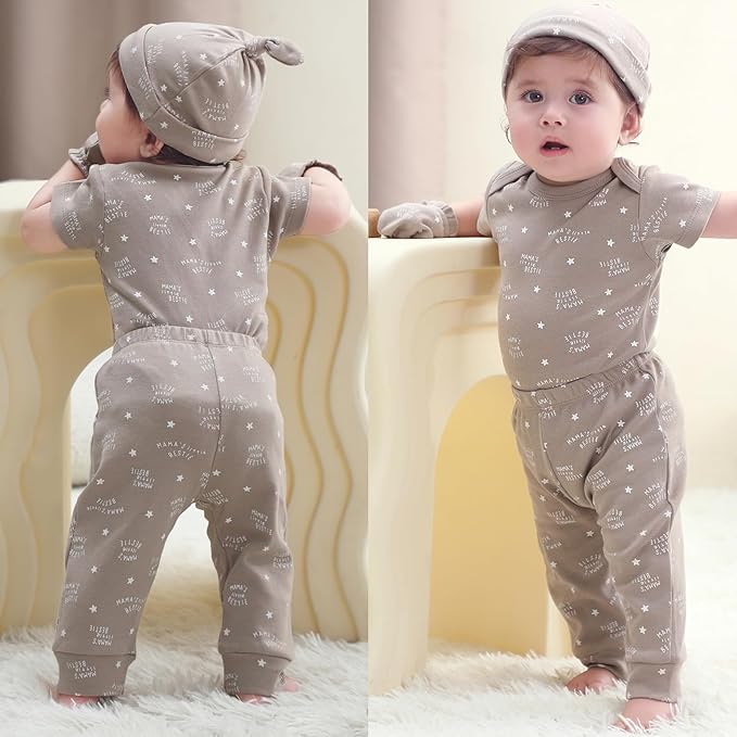 Baby Bodysuit and Pant Set 10-pcs Cotton Soft Newborn Boy Girl Clothes Outfits