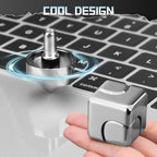Fidget Cube Block Spinner Toy for Kid Adult, 2-in-1 Anodised Metal Hand Spinner Fidget Figit Gyro for Stress Relief, Cool EDC Spinning Top Desk Toy for Birthday Gift Classroom Prize