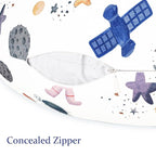 Nursing Pillow Cover, Removable Nursing Covers for Breastfeeding Pillows, Stretchy and Soft Fit for Baby Girls Boys Newborn, White Space(Only Cover)