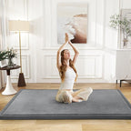 Baby Play Mat 1.2" Thick Memory Foam Nursery Rug Area Rug, 4’11” X 3’28” Yoga Mat Playmat Crawling Mat for Baby,Toddlers, Infants, Kids,Floor Mat Tatami Mat for Living Room with Non-Slip(Grey)