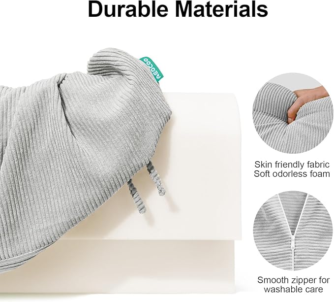 Bed Rail Bumpers Protector, Hospital Bed Rails Padding, Loft Beds and Bunk Beds Bumpers Protector, Premium Soft Memory Foam - Anti-Bump | Fall Prevention, Size 27.6 x 5.5 x 11.8 Inches, Gray