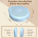 Portable White Noise Sleep Sound Machine for Home and Travel. Perfect for Your Sleeping Baby with a dimmable Night Light and Long Battery Life. Baby Essential Adult/Child Lock Feature.