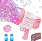Bubble Gun, Bazooka Bubble Machine Gun, Bubble Blaster Gun with Bubble Solution, 69 Holes Bubble Bazooka Gun Outdoor Summer Toy Party Favors for Kids Pink Bubble Maker Blowers