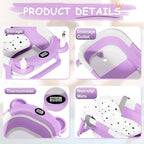 TPN Collapsible Baby Bathtub, Baby Bath Tub with Soft Cushion & Real-Time Thermometer, Baby Bathtub Infant to Toddler Tub (0-36 Months), Portable Travel Baby Tubs for Newborns (Lavender)