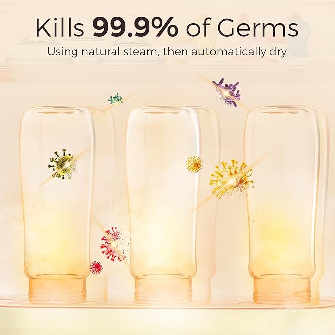 Bottle Sterilizer and Dryer, All-in-One Electric Steam Sterilizer Bottle Sanitizer for Baby Bottles, Pump Parts Accessories Newborn Essential Bottle Warmer for Breastmilk & Thaw (Yellow)