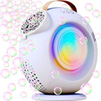Bubble Machine, Automatic Bubble Maker Rechargeable, 15000+ Big Bubbles per Min, Colorful LED Lights, 90° 360° Rotatable Portable Electric Bubbles Toy for Kids Toddlers, Outdoor Wedding Party Gifts