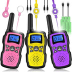 Wishouse Walkie Talkies for Kids Adult Long Range Rechargeable 3 Pack,Girl Wearable Walky Talky Set 2 Way Radio with USB Charger Battery,Camping Games Toy Birthday Xmas Gift for Boy Children Family
