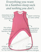 Supersoft Sleep Sack 1.0 TOG, Premium Bamboo Viscose Baby Sleeping Bag 2-Way Zipper Sleep Sack Baby Wearable Blanket