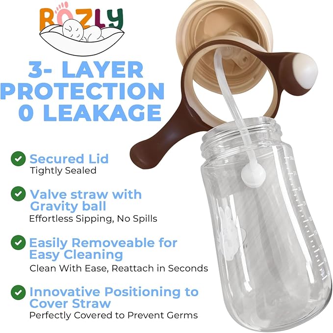 Spill-proof sippy cup for toddlers with straw - Easy grip straw sippy cup for toddlers - BPA-Free Sippy cup for 6 month old - Durable baby sippy cups 6-12 months