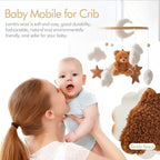 EERKEOD Baby Crib Mobile Bear Nursery Mobile for Boys Girls Teddy Velvet Mobile Nursery Decor for Infant Bedroom Hanging Baby Mobile for Bassinet Newborn Baby Gift（Brown Bear）