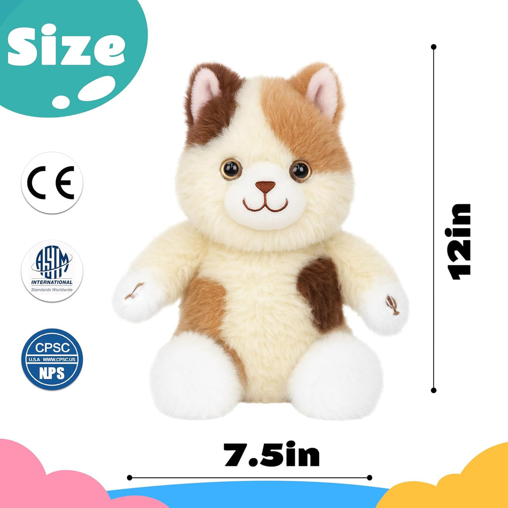 Cuteoy Talking Cat Repeat What You Say Musical Stuffed Animal Shaking Singing Plush Toy Electric Interactive Animated Kitten Plushies Gifts for Kids Girls Boys