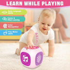 Musical Learning Toys for 1+ Year Old Girl, Bilingual Early Learning Educational Cube with Light & Sound, Baby Girl Toys 12-18 Month, Christmas Birthday Gifts for Toddler Girl 1-2 Year Old