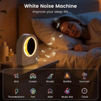 Sunrise Alarm Clock, White Noise Machine & Meteor Moonlight - 10 Soothing Sounds, Dual Alarms, 30/60/90min Timer, Easy Snooze - Bedroom Gift for Insomnia Adults/Women - White