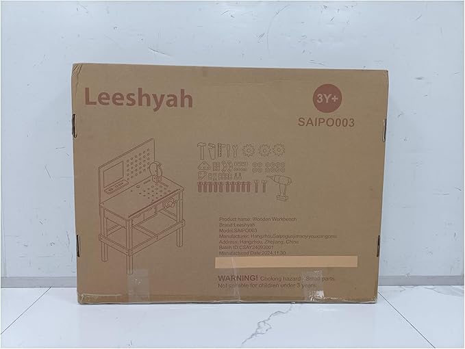 Wooden Kids Tool Bench with Electric Drill, Toddler Tool Bench with Storage Drawers and Platform, Toy Workbench Workshop with Play Tools Set for Boys and Girls, Perfect for Ages 3+