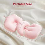 Pregnancy Pillow, Portable Maternity Pillow for Pregnant Women, Travel Wedge Pillow for Side Sleeper, Relief Body Pillow Support for Back, Belly, Waist, Removable & Adjustable Cover, Pink