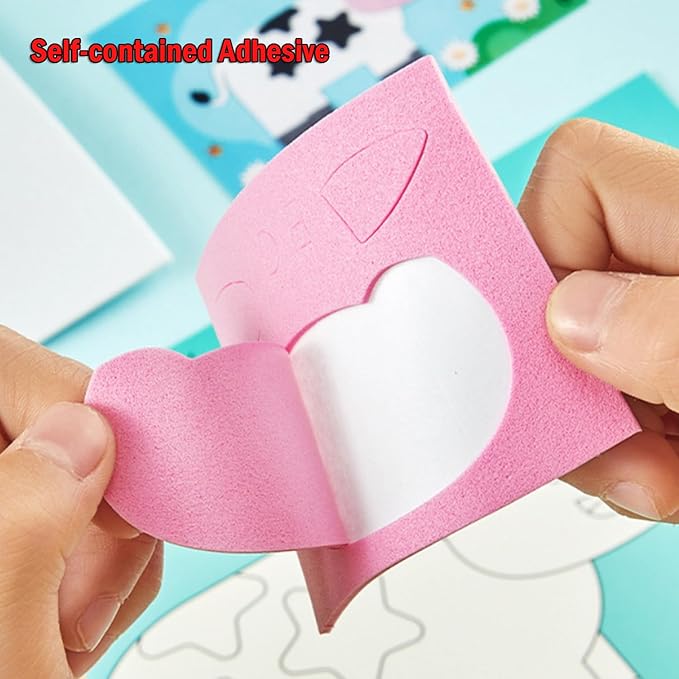 Lovyan 3D EVA Foam Stickers for Toddlers 12PCS Sticky Foam DIY Craft Preschool Art Class Drawing Sticker Puzzle Art Kit for Kids Boys Girls (Animals)