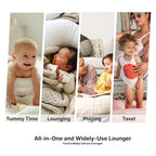 Deluxe Infant Lounger, Baby Nest Cover for Baby Girls & Boys, Newborn Essentials for Baby 0-12 Months, 100% Cotton (SummerSky)