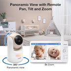 VTech 2-Cameras Video Baby Monitor with 7" Color LCD Screen, Rechargeable Battery, Video and Audio Streaming, Pan-Tilt-Zoom, Touch Multi-Color Night Light, Two-Way Talk: Advanced Max Twin (Tan)