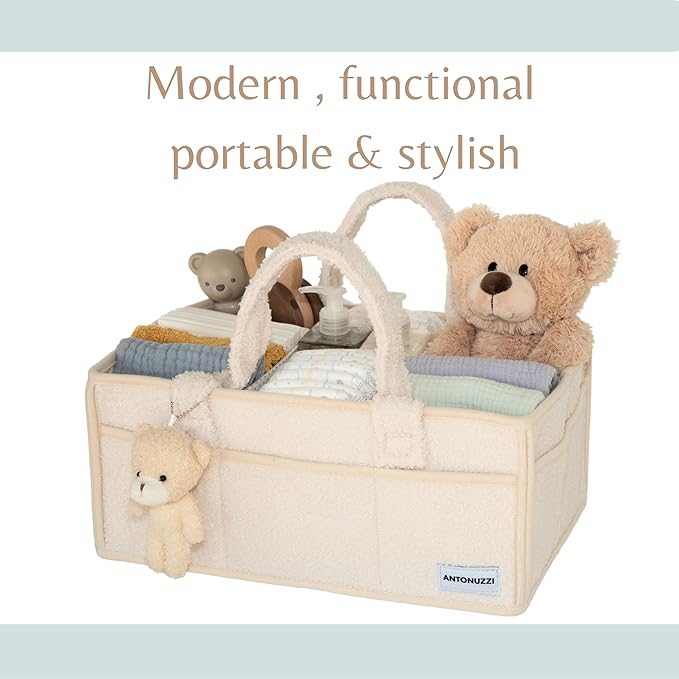 Baby diaper caddy organizer, nursery storage basket for wipes and diapers, Keep Nursery Organized, Gift for new mom.