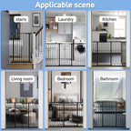 WAOWAO Extra Tall 40.55" Baby Gate 73.62-80.70" Wide Pressure Mounted Walk Through Swing Auto Close Safety Black Metal Toddler Child Dog Pet for Indoor Stairs,Doorways,Kitche