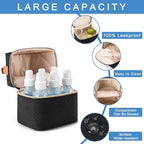 Breastmilk Cooler Bag with Ice Pack & Mat Fit 6 Bottles Up to 9 Ounce, Baby Bottle Cooler Bag for Moms, Daycare & Travel, Black