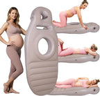 Inflatable Pregnancy Pillow for Pregnant Women - Maternity Mattress with Belly & Head Hole, Relieves Back & Hip Pain, Portable with Electric Pump, Gray
