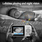 Video Baby Monitor with Camera No WiFi 1200ft Long Range, 2.8" Plug & Play Diaplay, Auto Night Vision, 5 Lullabies Portable Baby Sound Monitor, Baby Room Use, for Baby/Elderly