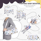 Portable Booster Seat, Toddler Baby Seat with Tray for Dining Table Compact Floor Chair for Camping Lawn Beach Babies Travel 6-36 Months