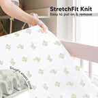 KeaBabies 2-Pack Baby Crib Sheets for Boys, Girls - 52x28 Viscose Derived from Bamboo Toddler Bed Sheets Neutral, Fitted Crib Mattress Cover for Standard Baby Bedding, Soft & Cozy (Elly)