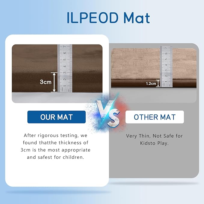 Baby Play Mat for Floor Tummy Time Mat Nursery Rug Muscle Mat Area Rug Playroom Rug Tatami Mat 6'7"x6'7" Memory Foam 1.3" Thick Crawling Mat for Babies,Toddlers, Infants, Kids,Floor Mat,Coffee