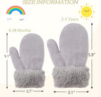 PESAAT Baby Girl Mittens Fleece Toddler Boy Mittens Warm Kids Winter Gloves Unisex Cold Weather Baby Gloves