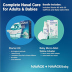 Navage Starter Kit with 30 SaltPods and Baby Mist Bundle – Natural Nasal Irrigation for Adults and Continuous Saline Mist for Baby Congestion Relief