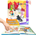 ZEENKIND Spanish & English Talking Learning Book for Kids 2 3 4 5 6 Years Old, 420 Words Toddler Educational Toys to Learn Spanish Interactive Audio Sound Books Bilingual Musical Toy Juegos para Niños