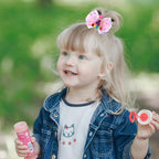 Birthday Hair Bow for Baby Girls 1 2 3 4 5 6 Year Old Sprinkle Hair Clips Happy Birthday Decorations for Girls Toddlers With Pom-Poms Ice Cream Candy Party Pink Hairs Accessories for 4th Sweet Party