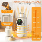 Portable Bottle Warmer for Baby,Baby Milk Warmer Multi-Function Milk & Formula Heater Even Heating,Defrosting Fits Most Bottles Ideal for Travel & Home Baby Feeding On The Go,8000 mAh Battery