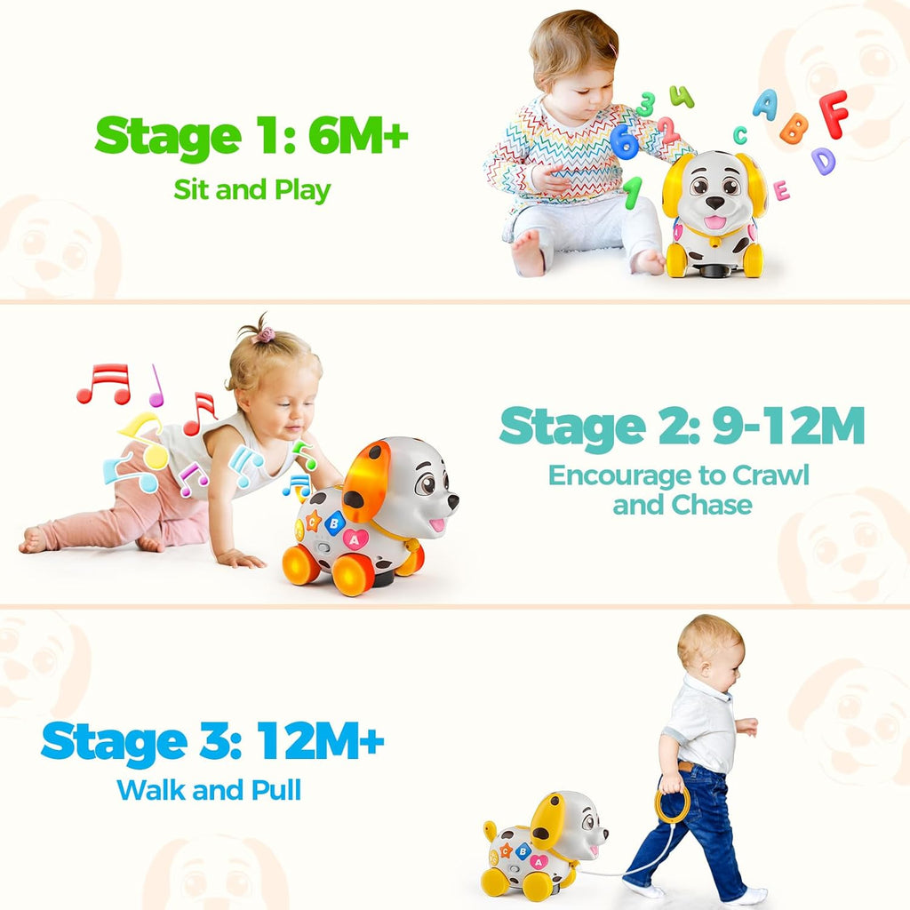 Musical Baby Toys 6-12 Month, 1st First Birthday Gift for 1 Year Old Boys Girls, Crawling & Walking Puppy Toy 6 7 8 9 10 12-18 Month Old Bilingual Learning Developmental Toy for Baby Boy Girl Age 1-2