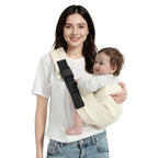 Baby Sling Carrier, Toddler Carrier Sling with Double Safety Buckle and Adjustable Shoulder Strap(7-30lbs), Baby Carriers One Size Fits All, Beige