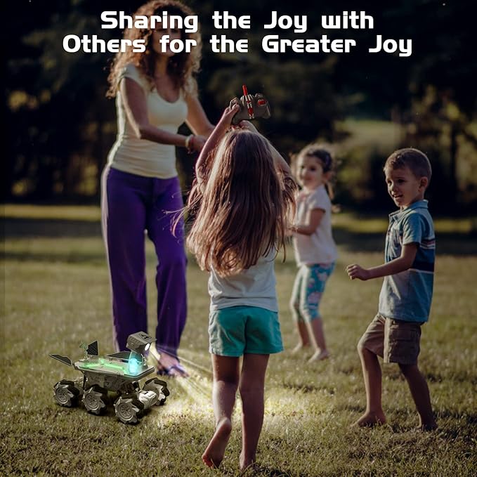 Mars Rover Remote Control Car for Boys 4-7, Space Explorers Toys RC Cars for Boys Age 8-12, Moon Rover with 2.4Ghz Remote Control, Astronaut Model, 6 Laterally Movable Wheels, Rechargeable