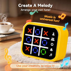 Rechargeable Tic Tac Toe Game Box with 5 Fun Brain Memory Games, Electronic Touchscreen Handheld Game, Portable Digital Puzzle Board Travel Toy, Gifts Choice for Kids and Adults(Yellow)