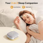 Portable Sound Machine for Travel, White Noise Sound Machine for Sleeping, 52-Hour Lasting Mini Noise Machine with 21 Quality Non-looping Sounds, Headphone Jack, Memory, Timer for Adults,Hotel (Khaki)