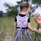 Anti Lost Toddler Harness - Butterfly Baby Leash and Wrist Link with Lock, Child walking Harness Assistant for Girls, Cute Traction Safety Leash for Kids, Holiday Travel Christmas Gift, Purple