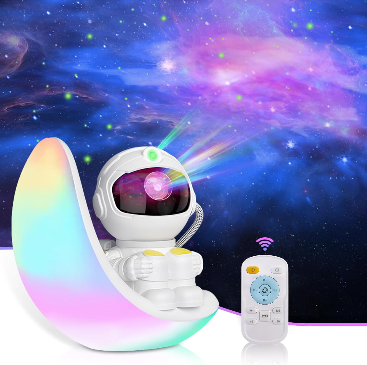 Astronaut Galaxy Projector Moon Night Light, Star Ceiling Projector Galaxy Light with Timer and Remote Starry Nebula LED Lamp, Star Lights for Kids Adults Bedroom Decor, Christmas, Birthday