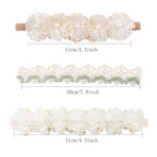 Baby Girl Nylon Headbands Flower Hair Bows Accessories-Elastic Hair Band Crown Handmade FLoral Wraps Birthday Gifts for Girls Newborn Infant Toddler 3Pcs