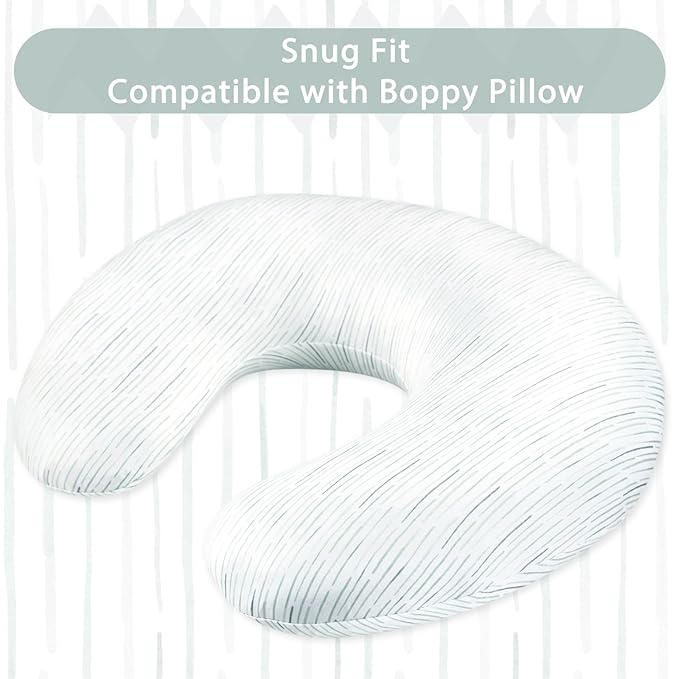 Pea Pod Nursing Pillow Cover Striped Breastfeeding Pillow Slipcover for Moms Soft Breathable Organic Knit Fabric Newborn Infant Feeding Pillow Covers for Baby Girl Boy