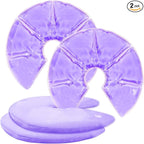 Breast Ice Packs, Hot & Cold Gel Therapy Pads for Breastfeeding, Postpartum Nursing, Engorgement, Mastitis, Pain Relief Breast Packs with Soft Covers, 2 Pack(Purple)